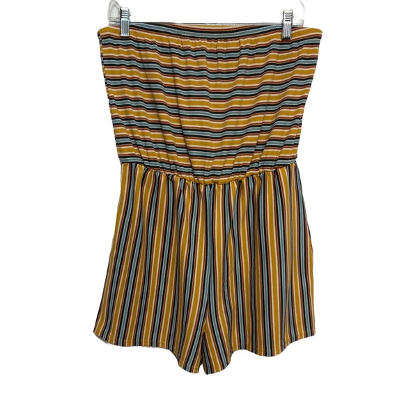 wild fable Pants - Wild Fable Strapless Romper - Multicolor Strips - Size Medium